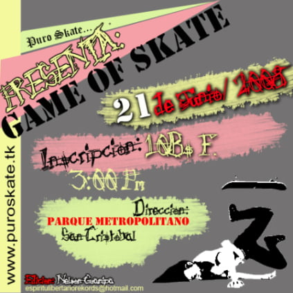 Afiche del Game of skate 2008